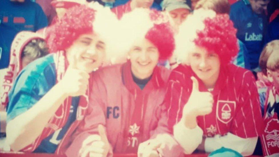 Neil (right) and his friends during the 1994 promotion