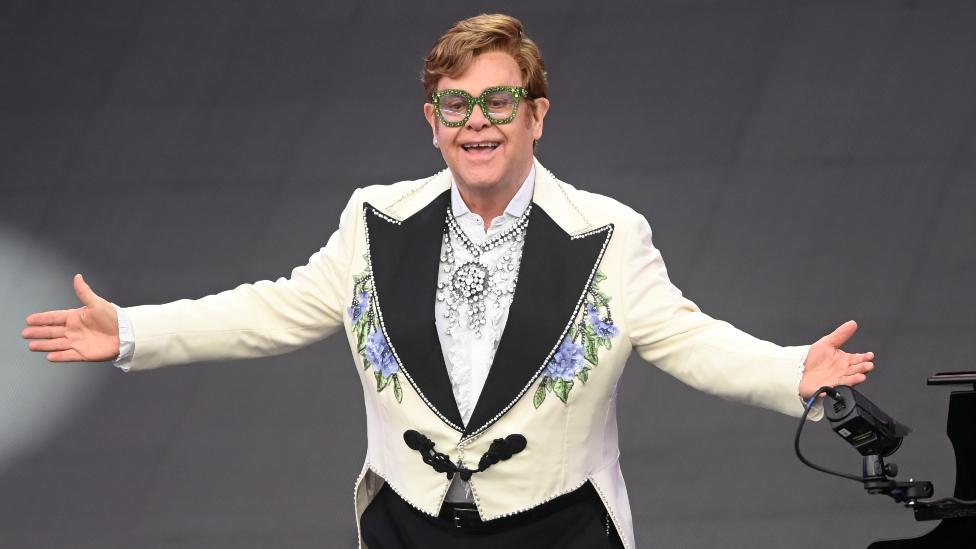 Sir Elton John performs at American Express present BST Hyde Park at Hyde Park on June 24, 2022 in London, England