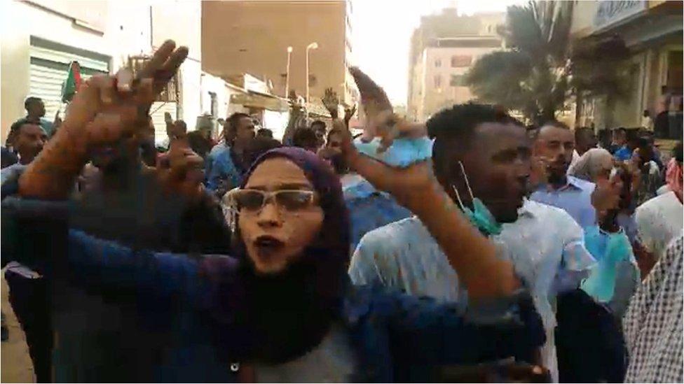 Protesters in Sudan