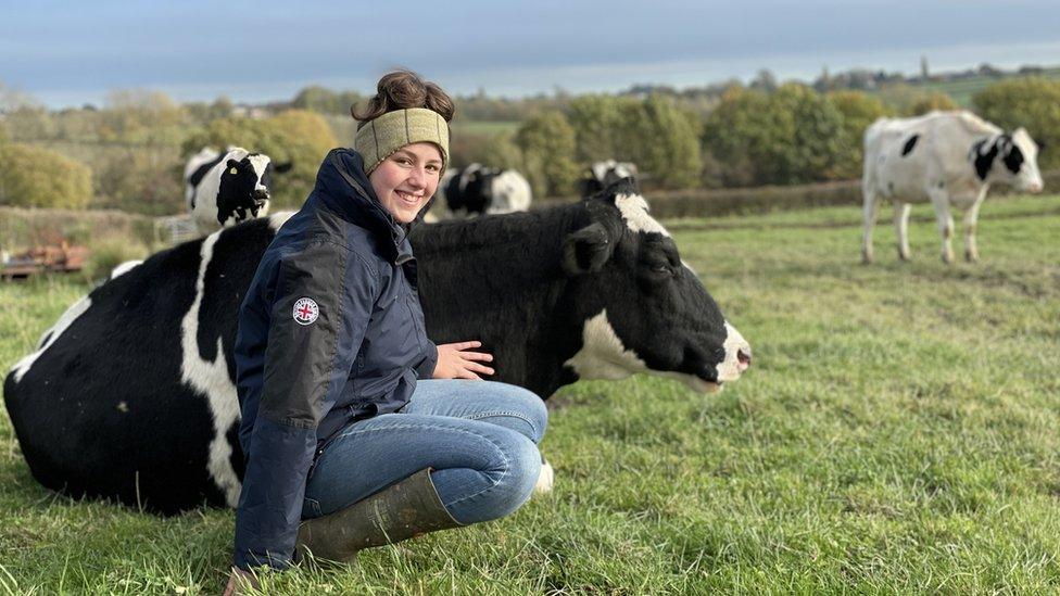 Jess Langton on the dairy farm