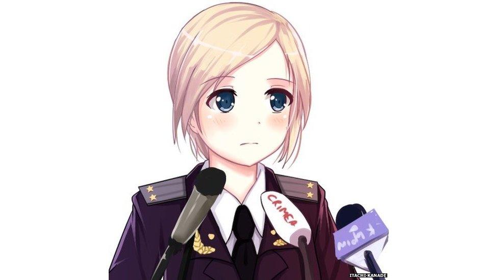 One drawing inspired by Poklonskaya