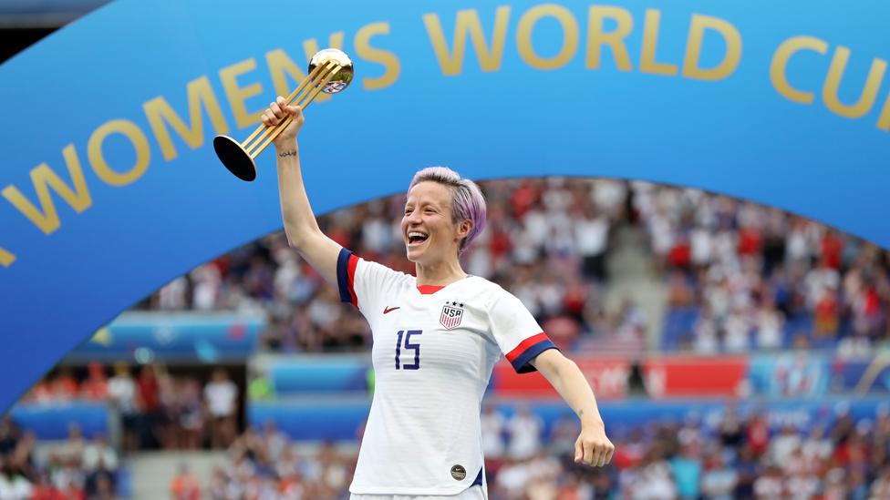 Megan Rapinoe with the Golden Ball award