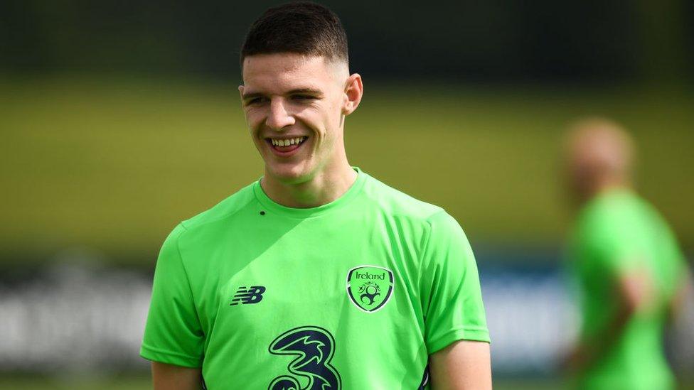 Declan Rice in Republic of Ireland kit.