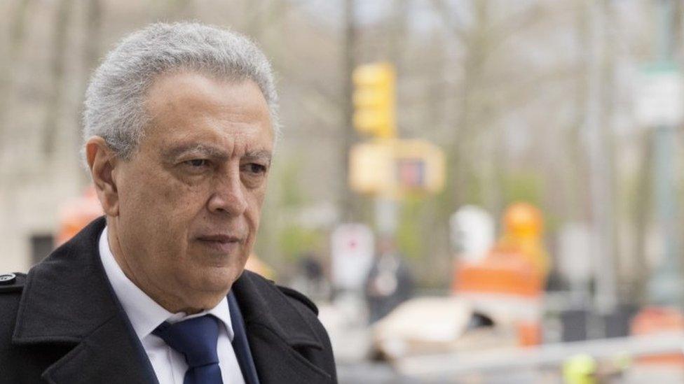 Former Fifa Vice President Alfredo Hawit leaves federal court on Monday (11 April 2016)