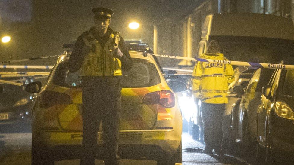 Police in Summers Street in Swindon