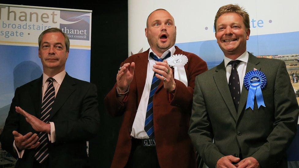 Nigel Farage, Al Murray and Craig Mackinlay