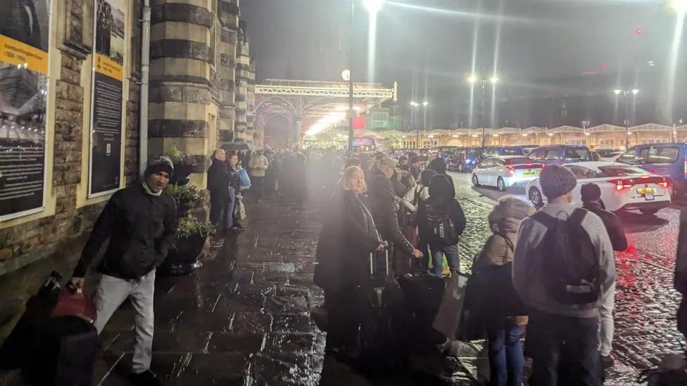 Train passengers in Bristol