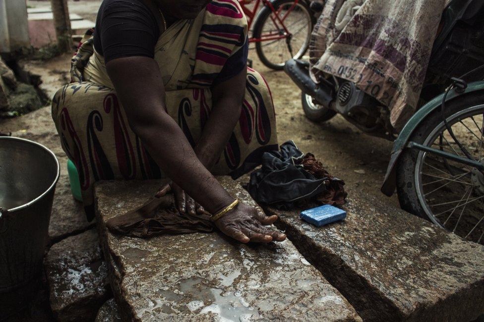 Workers at the factories, who live mostly in poverty, allowed the BBC to photograph them anonymously