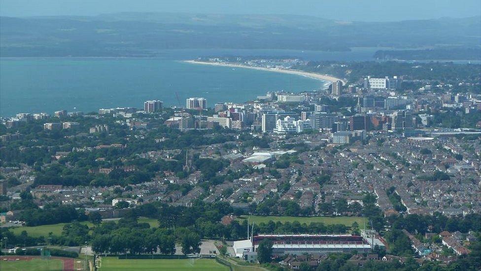 Bournemouth and Poole from the air