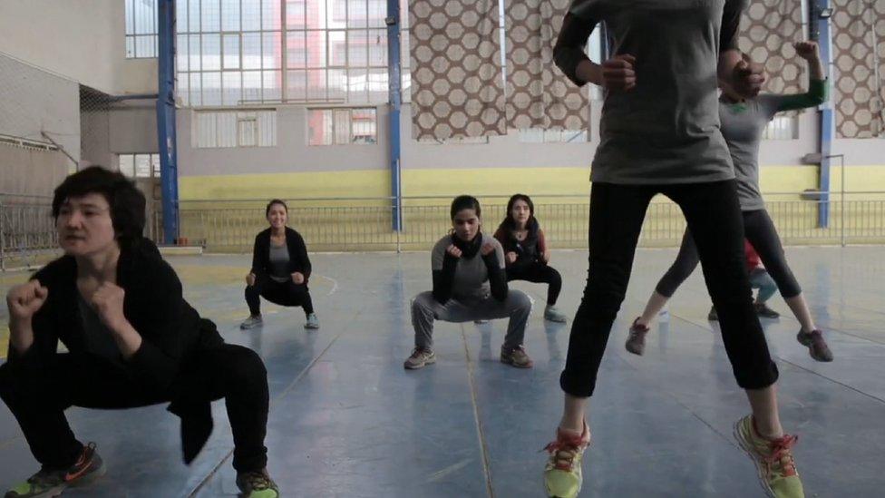 Afghan climbers training