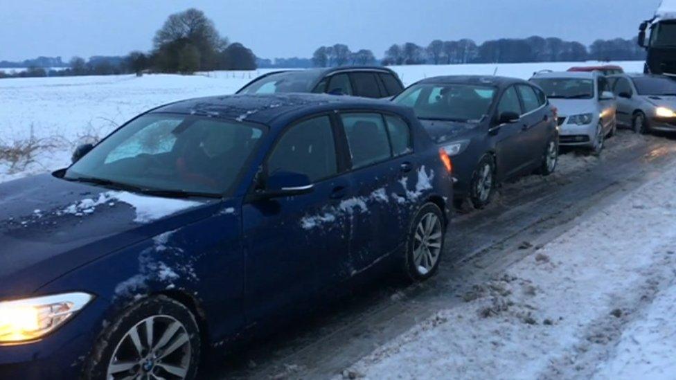 Vehicles in snow