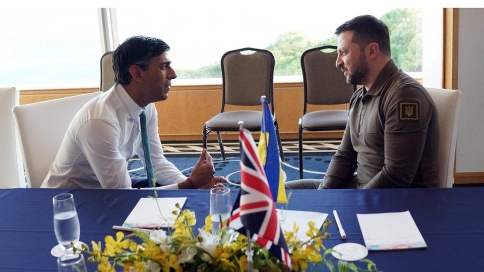 UK Prime Minister Rishi Sunak (left) and Ukrainian President Volodymyr Zelensky. Photo: May 2023