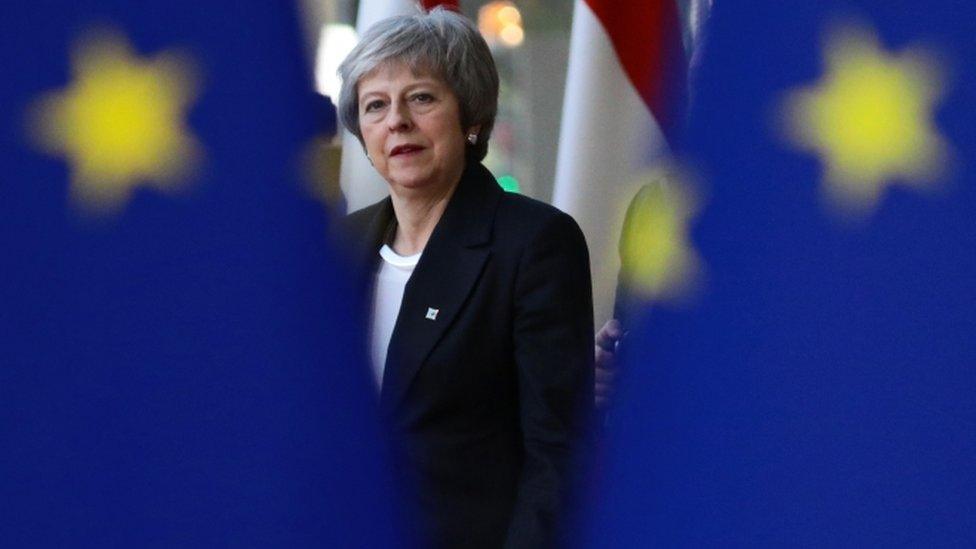 Theresa May arrives at EU summit in Brussels