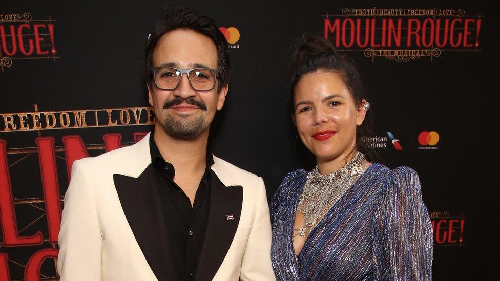 Lin Manuel Miranda and his wife Vanessa Nadal