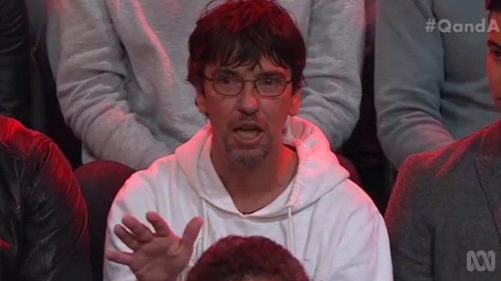 Duncan Storrar asks his question on Q&A