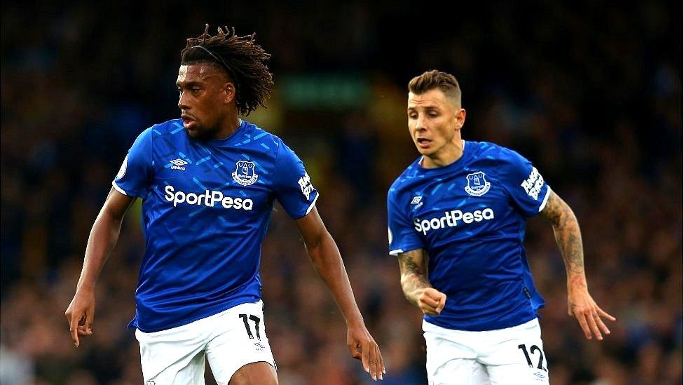 Alex Iwobi of Everton during the Premier League match between Everton FC and Manchester City at Goodison Park on September 28