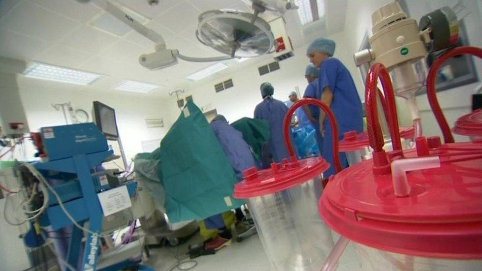 Inside a hospital operating theatre