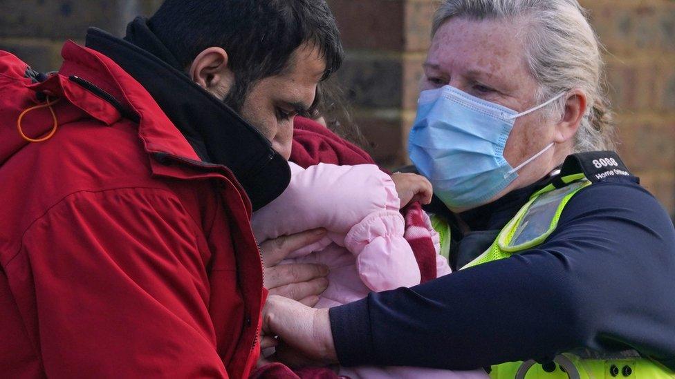 Migrant family arrives in Dover