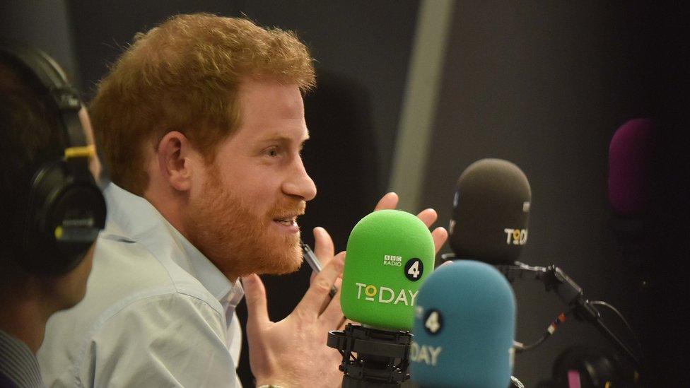 Prince Harry as guest editor of the Today Programme