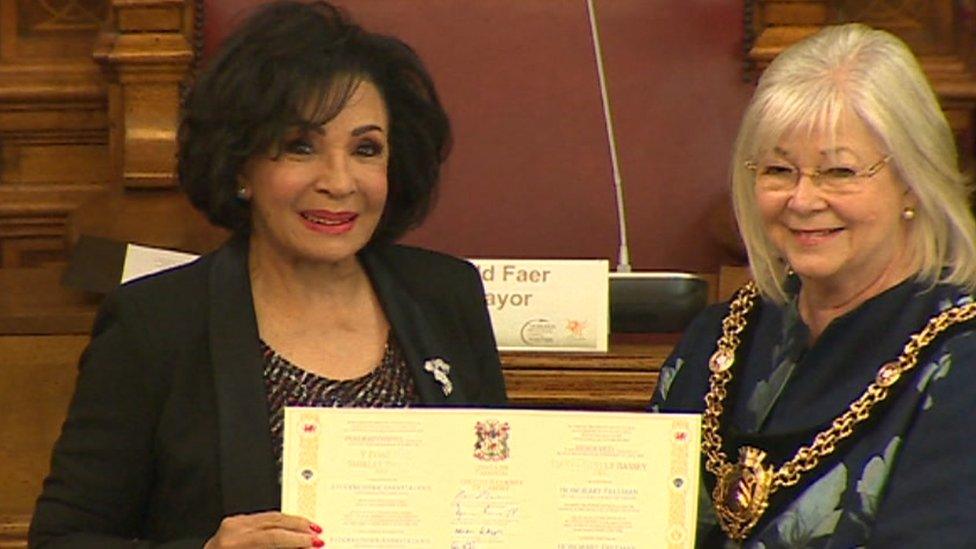 Dame Shirley Bassey at Cardiff's City Hall