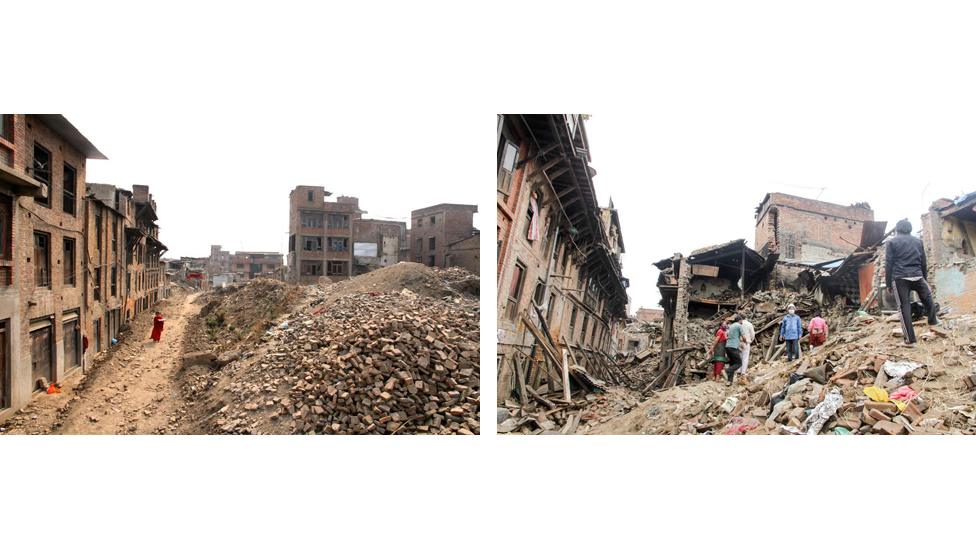 Nepal earthquake: Then and now - BBC News