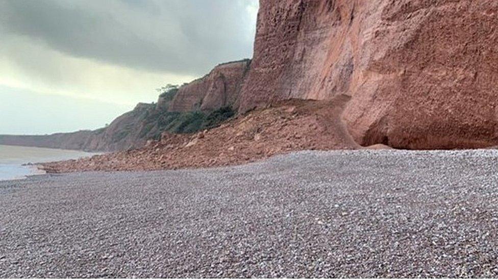 Budleigh cliff fall