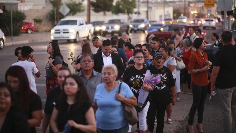 Crowds stand in line to pay their respects to Margie Reckard