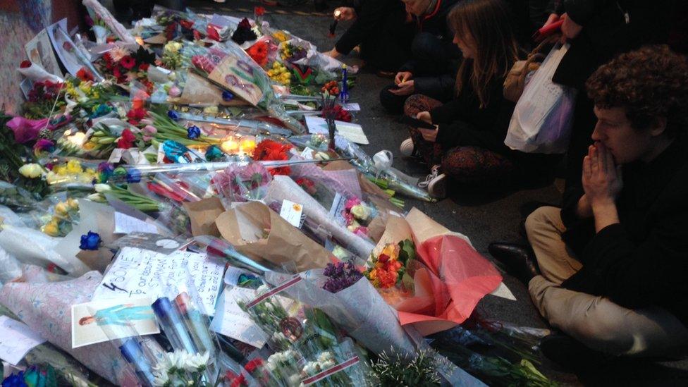 David Bowie fans in Brixton