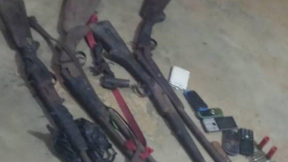 Guns seized from the Cameroon separatists