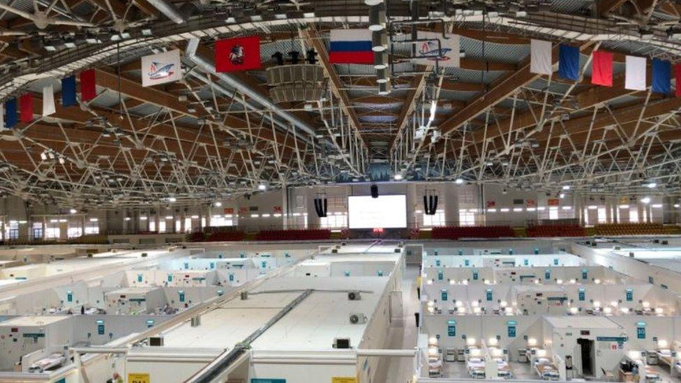 Ice rink now used as Covid field hospital in Moscow