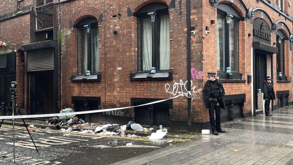 Police outside The Safe House bar