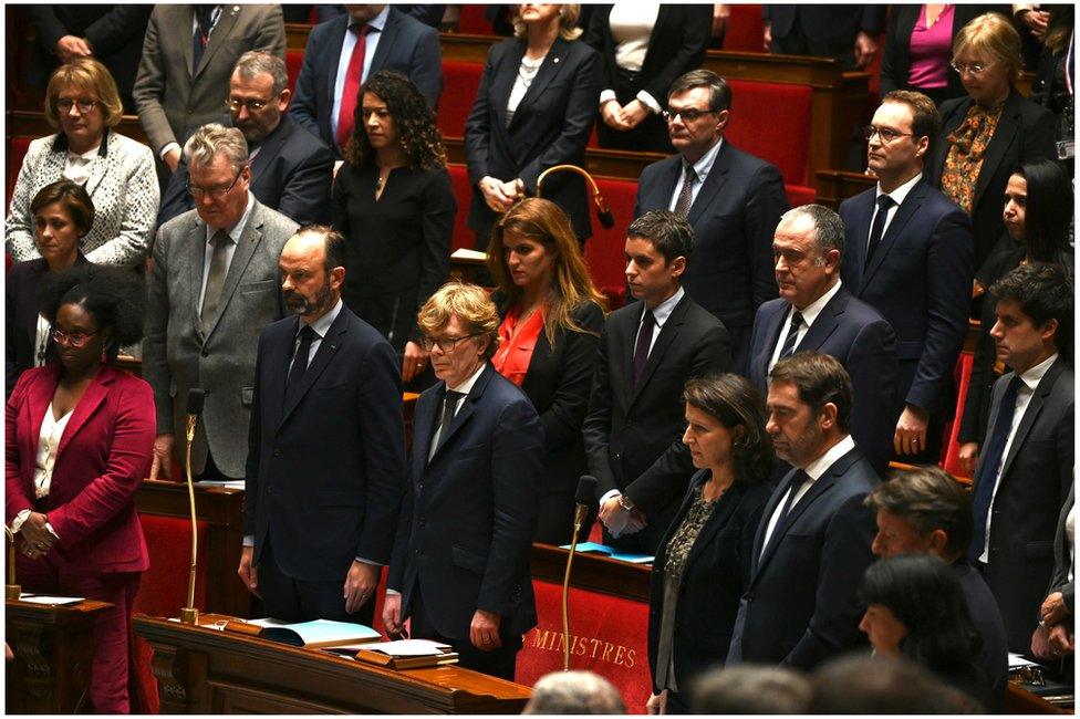 French MPs hold a minute's silence, 26 November