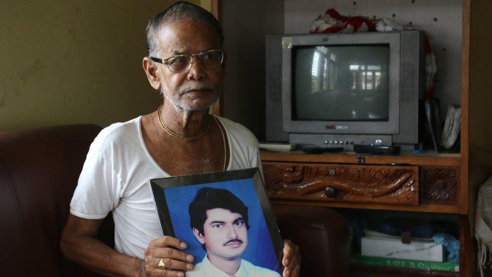 Nawaprasad Ghimire who lost six members of his family in a bomb attack on a bus during Nepal's civil war