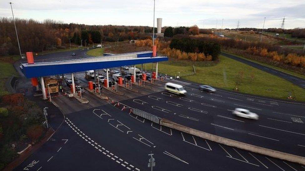 Toll booths at the Tyne Tunnel