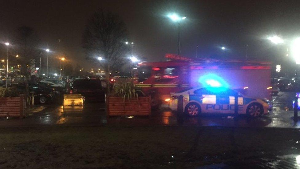 Emergency crews at scene