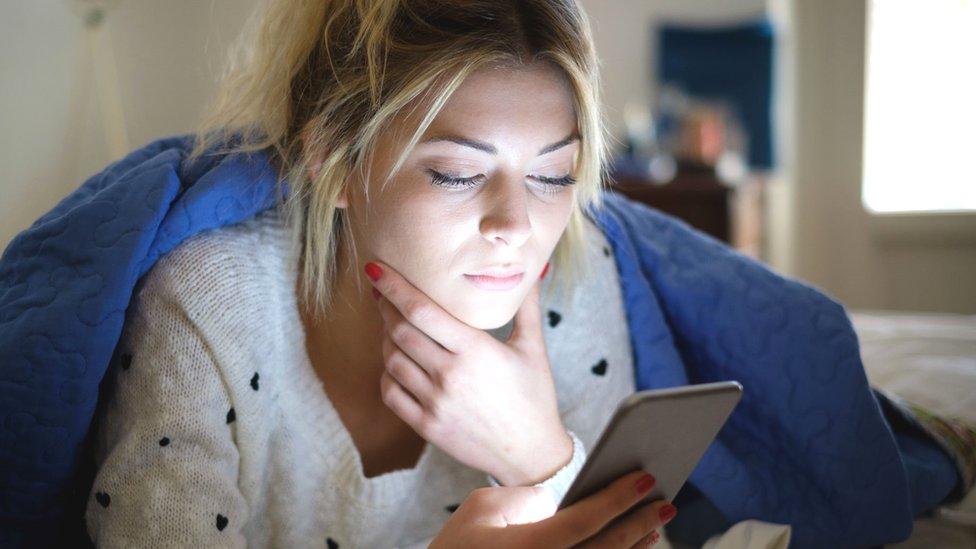 Woman using a phone