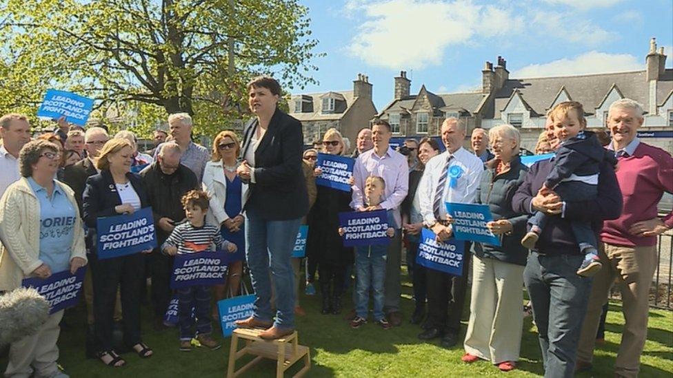 Ruth Davidson campaigning in Gordon