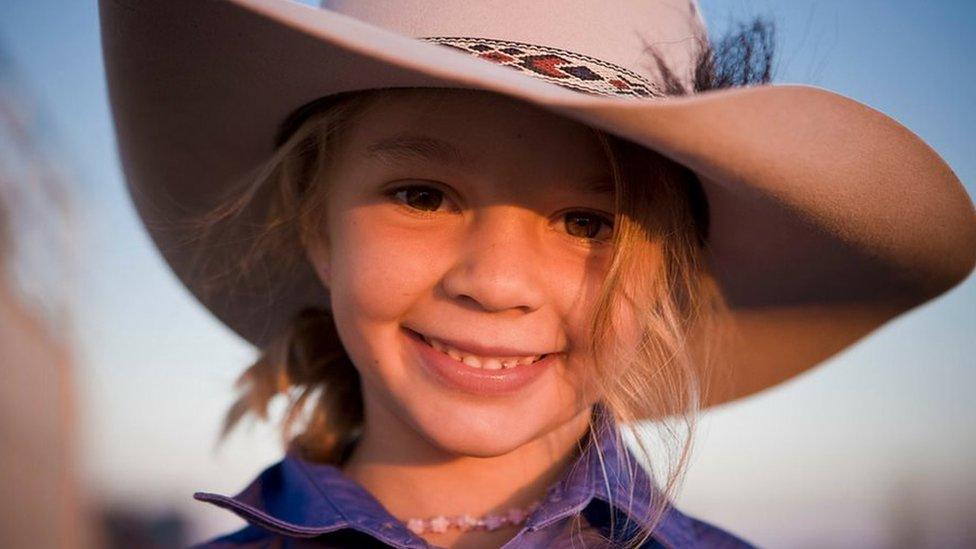 "Dolly" Amy Everett wearing an Akubra hat