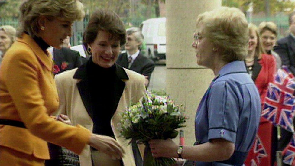 Diana Princess of Wales at the hospital's opening