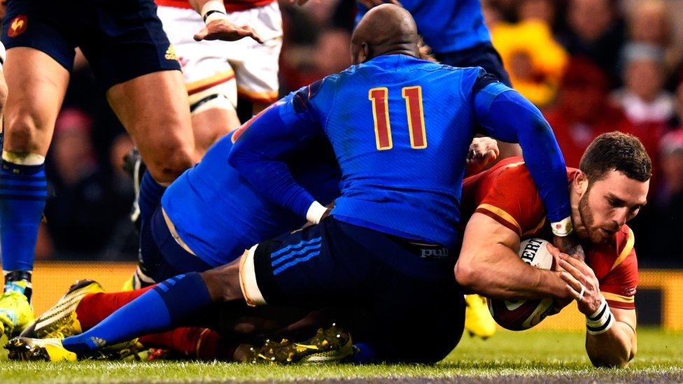 George North goes over for the first try