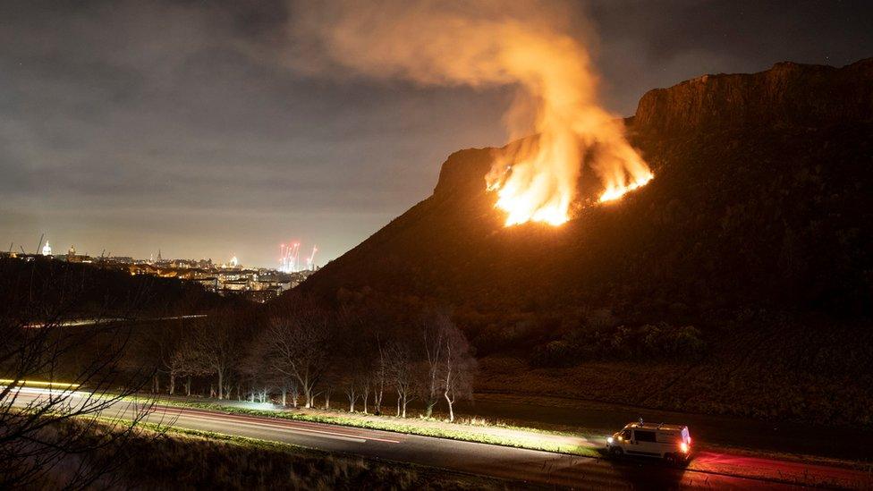 Arthur's seat fire