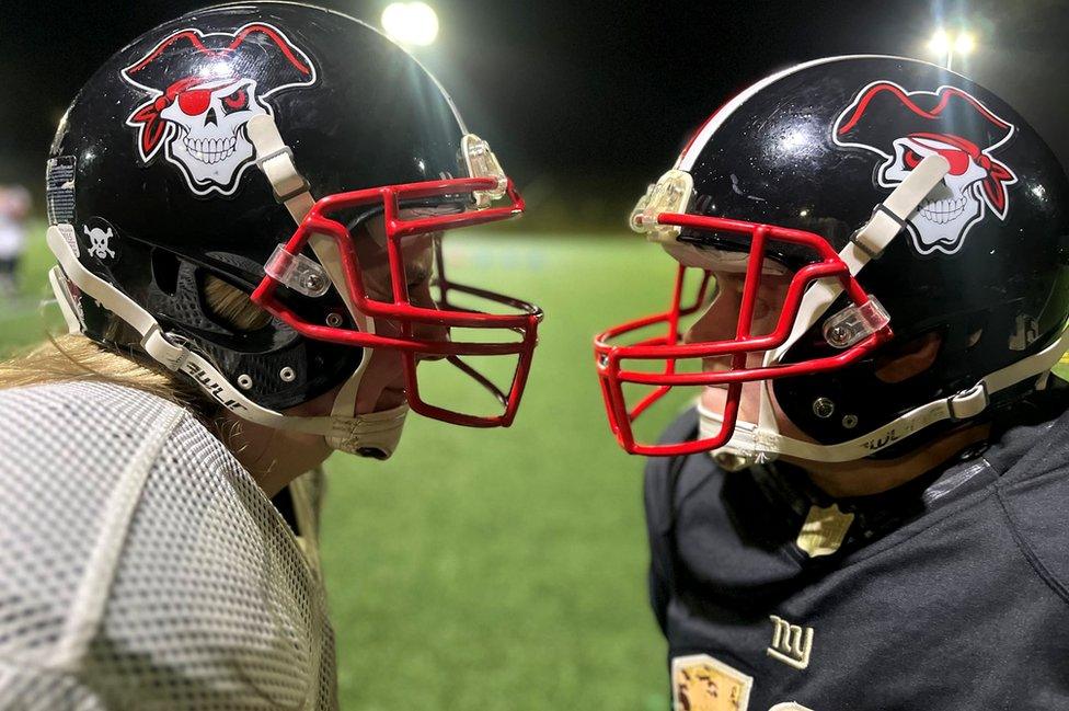 two American football players in East Kilbride