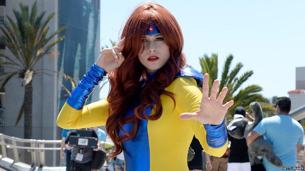 Guest in cosplay attends Comic-Con International 2015 10 July 2015