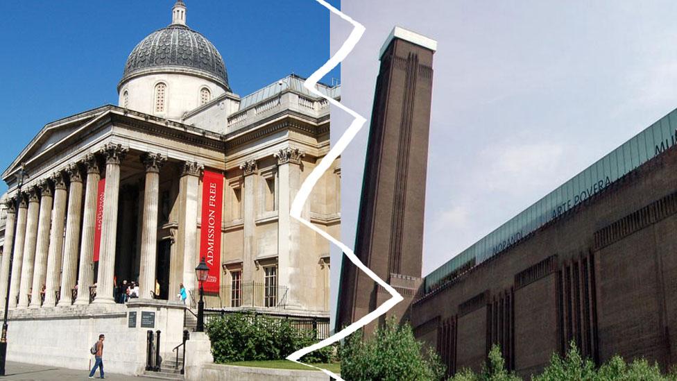 National Gallery and Tate Modern (right)