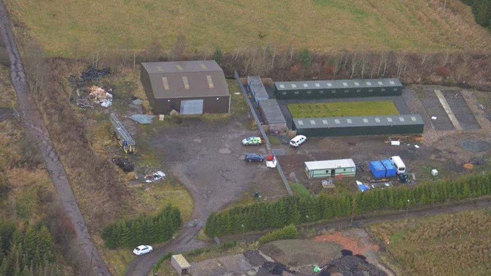 Fauldhouse units‎ - The units in West Lothian were Robert Allan was taken to and tortured after he was abducted. (The square brown unit on the left is where he was held).