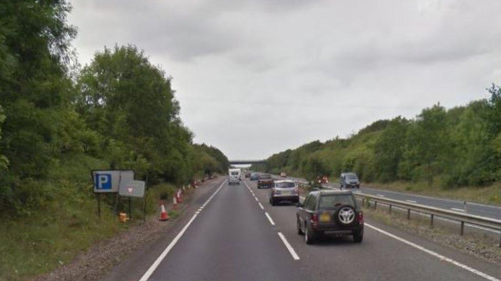 A14 near Stowmarket