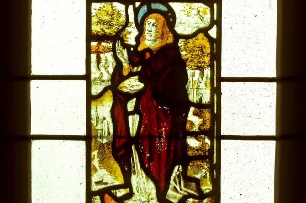 The stained glass panel