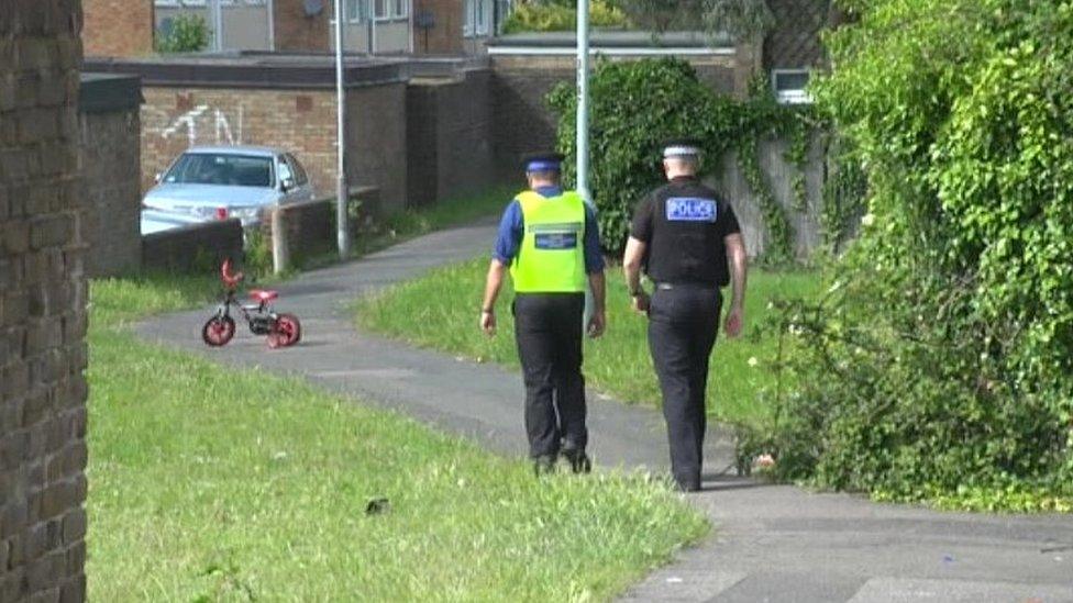 Police in Axe Close, Luton