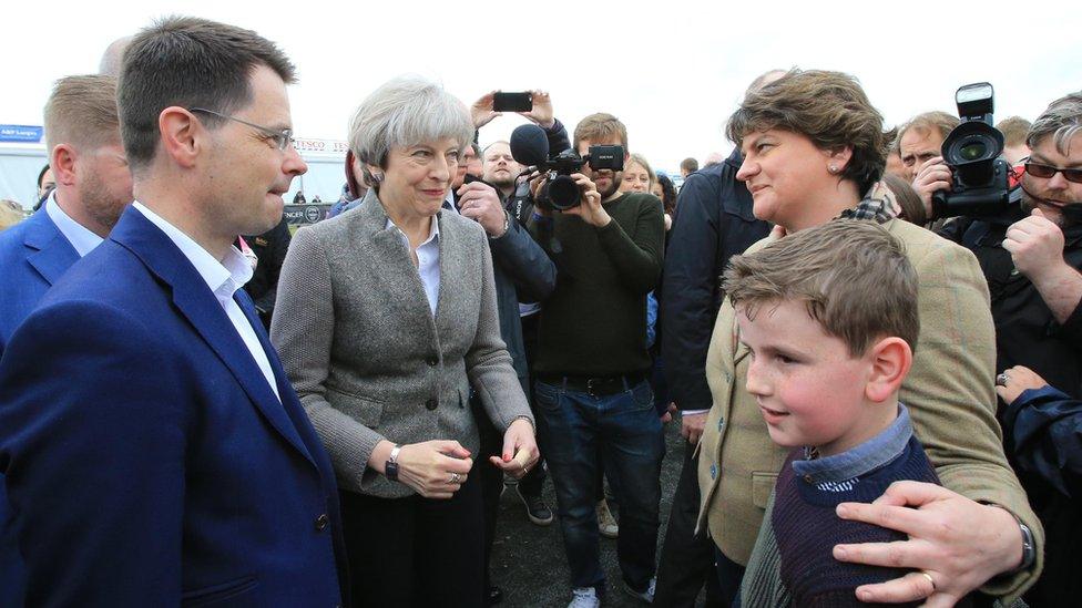 Prime Minister Theresa May and Secretary of State James Brokenshire, ran into DUP leader Arlene Foster and her son at Balmoral