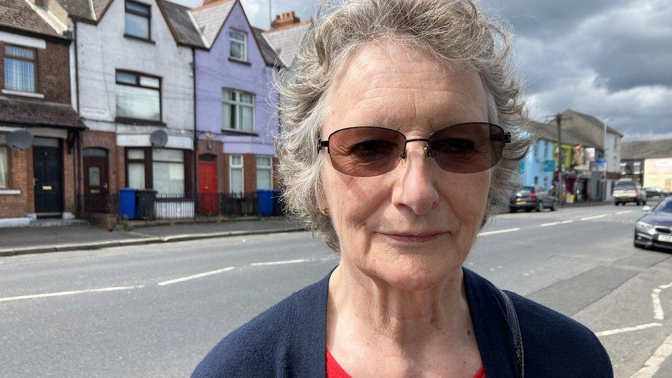 Lill Fanny Saether on a street in Newry